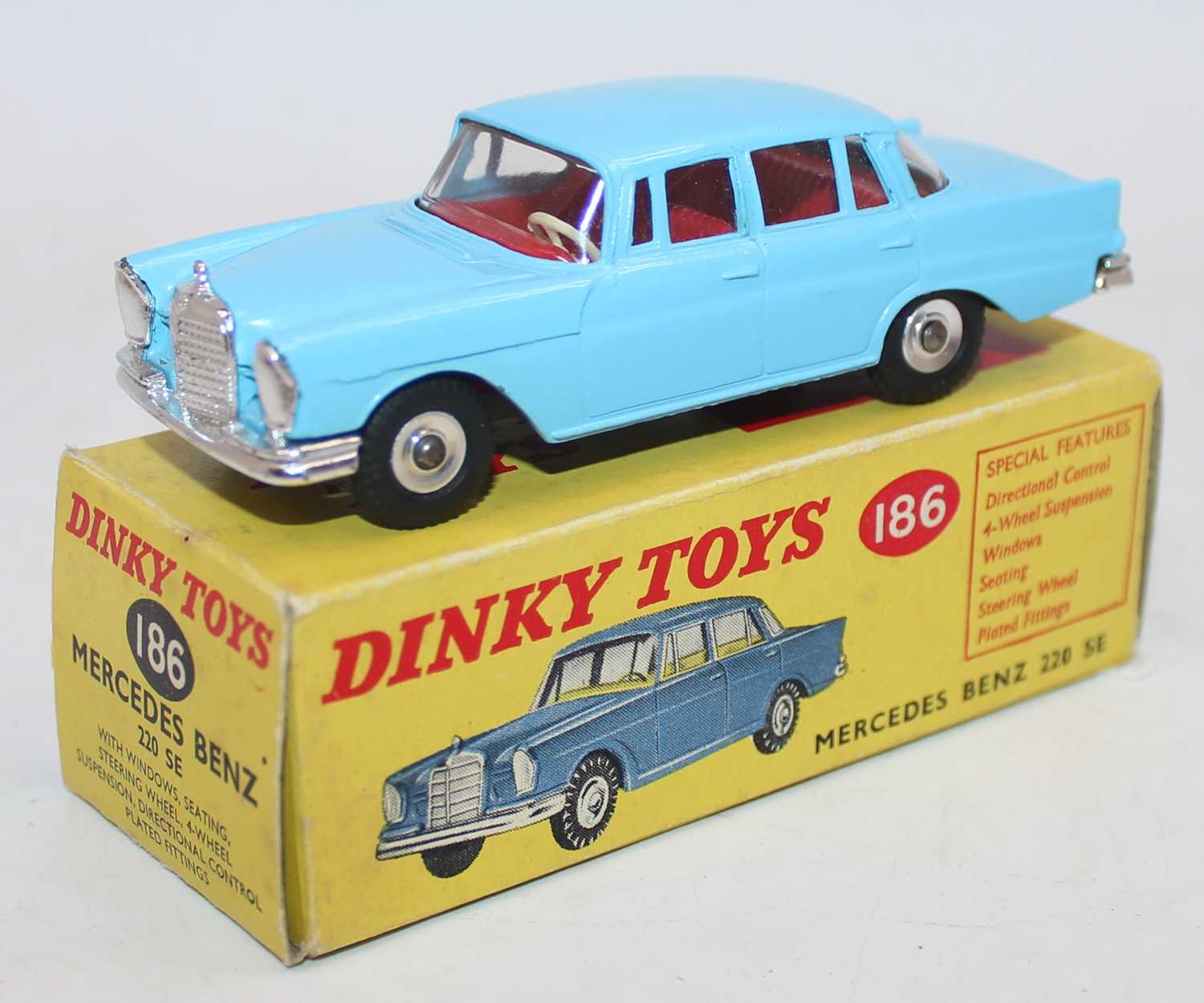 Lot 1455 - Dinky Toys 186 Mercedes Benz 220SE, light