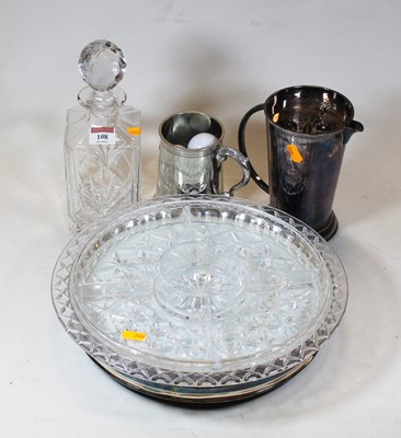 Lot 108 - A modern cut glass decanter and stopper,...