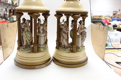 Lot 118 - A pair of large cream painted Toleware table...