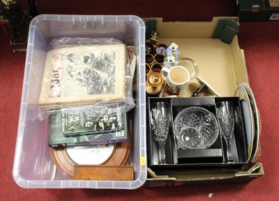 Lot 175 - Two boxes of miscellaneous items, to include a...