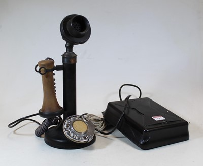 Lot 145 - An early 20th century stick telephone
