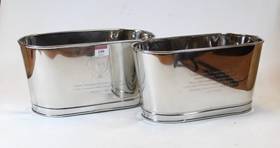 Lot 159 - A pair of modern plated champagne buckets of...