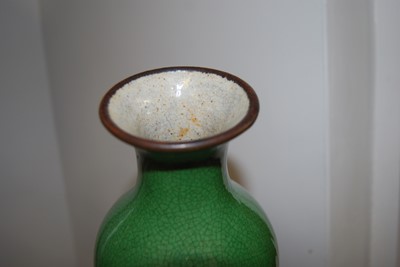 Lot 198 - A Chinese green crackle glazed vase, having a...