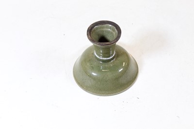 Lot 206 - A Chinese export celadon glazed stem cup, the...