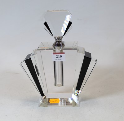 Lot 210 - A large Art Deco style black and clear glass...