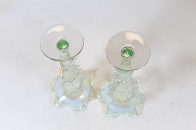 Lot 223 - A pair of Victorian clear glass trumpet shaped...