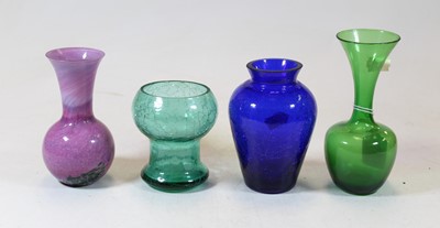 Lot 233 - A modern Bristol Blue crackle glazed vase, of...