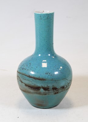Lot 245 - A Chinese export turquoise glazed bottle vase,...