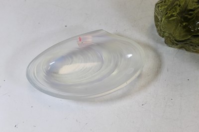 Lot 247 - A Sabino vaseline glass shell shaped bowl,...