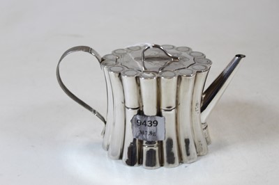 Lot 264 - A silver teapot in the form of standing bamboo...