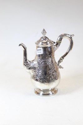Lot 265 - A Georgian style silver coffee pot, having...