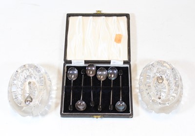 Lot 266 - A cased set of six mid-20th century silver...