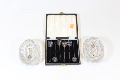 Lot 266 - A cased set of six mid-20th century silver...