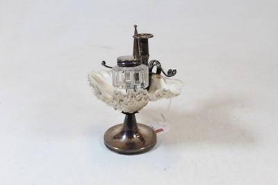 Lot 269 - A desk stand having silver candlestick with...