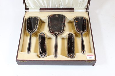 Lot 282 - A 1930s silver and tortoise shell backed...