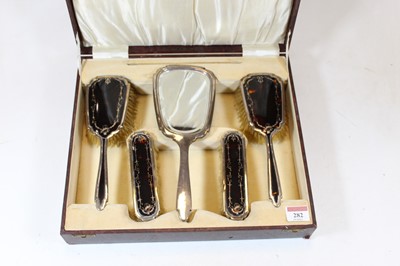 Lot 282 - A 1930s silver and tortoise shell backed...