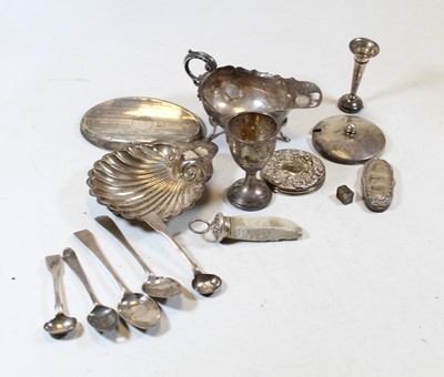 Lot 323 - A late Victorian silver shell shaped butter...