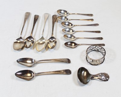 Lot 327 - A set of six George V silver coffee spoons;...