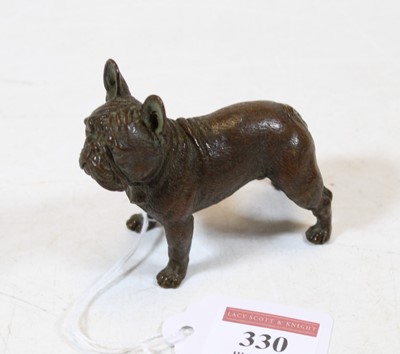 Lot 330 - A modern bronzed model of a French bulldog, h.7cm