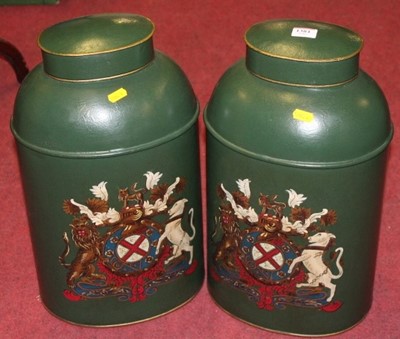 Lot 156 - A pair of contemporary Toleware style tea...