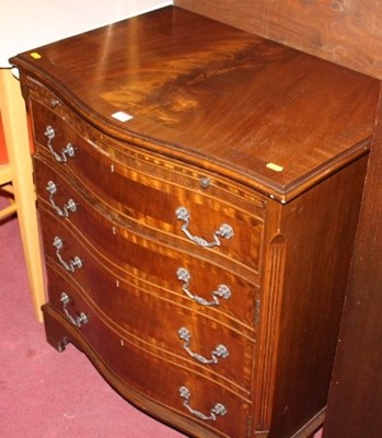 Lot 1406 - A reproduction flame mahogany and crossbanded...