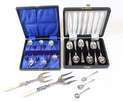Lot 349 - A cased set of six mid-20th century silver...