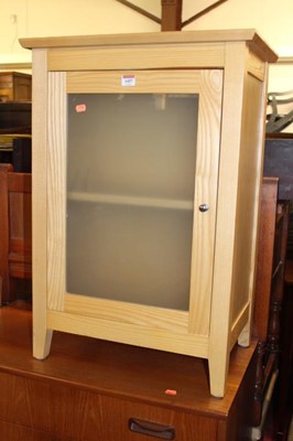 Lot 1457 - A contemporary light oak frosted glass low...