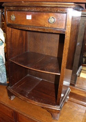 Lot 1464 - A reproduction mahogany bowfront bedside table,...
