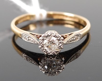 Lot 360 - An 18ct gold and platinum diamond solitaire...
