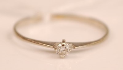 Lot 364 - A 9ct white gold diamond solitaire ring, the...