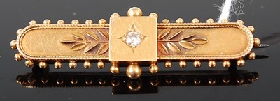 Lot 372 - A vintage 15ct gold and round cut diamond set...