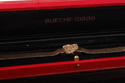 Lot 2662 - A 9ct yellow gold lady's Bueche Girod manual...