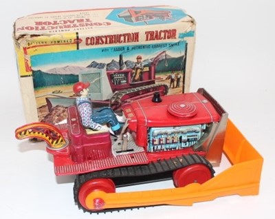 Lot 1041 - TN Toys (Japan) tinplate "Construction Tractor"...