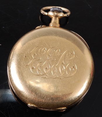 Lot 2669 - An 18ct yellow gold lady's open face keyless...