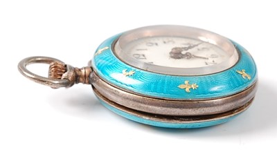 Lot 2670 - A white metal lady's manual wind fob watch...