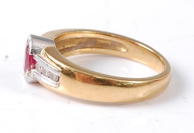 Lot 2682 - An 18ct yellow and white gold ruby and diamond...