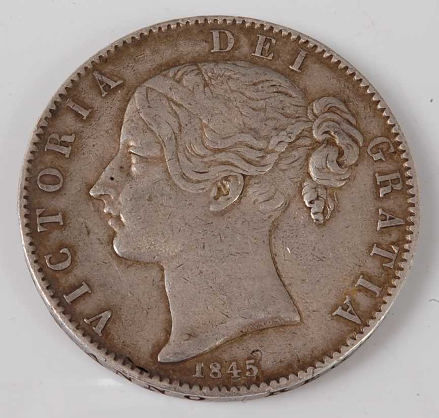 Lot 2185 - Great Britain, 1845 crown, Victoria young bust...