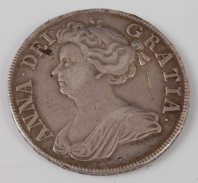 Lot 2188 - England, 1712 half crown, Queen Anne draped...