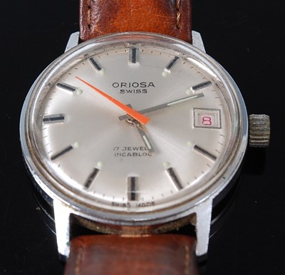 Lot 2691 - A gent's Oriosa steel cased wristwatch, having...
