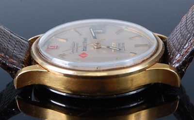 Lot 2655 - A gent's gold plated Omega Constellation...