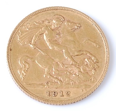 Lot 2060 - Great Britain, 1912 gold half sovereign,...