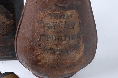 Lot 2476 - A Victorian shot flask, the leather pear...