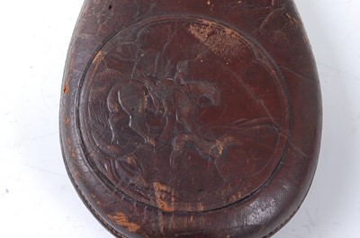 Lot 2476 - A Victorian shot flask, the leather pear...