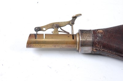 Lot 2476 - A Victorian shot flask, the leather pear...