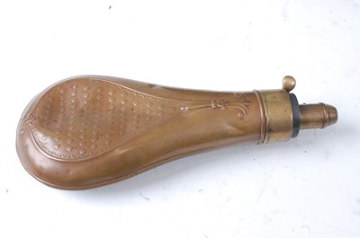 Lot 2476 - A Victorian shot flask, the leather pear...