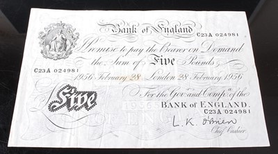 Lot 2235 - Great Britain, Bank of England five pound note,...