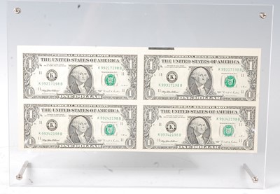 Lot 2244 - U.S.A., a sheet of four Federal Reserve one...