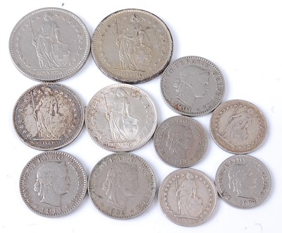 Lot 2254 - Switzerland, a collection of eleven coins to...