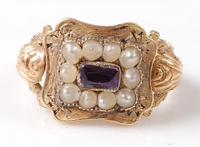 Lot 2731 - An early Victorian 18ct yellow gold amethyst...