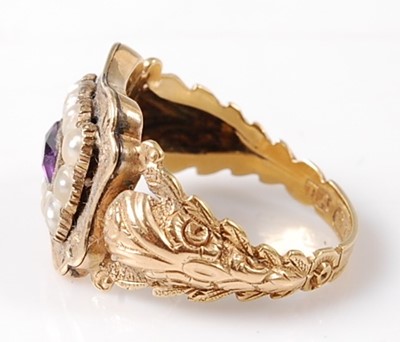 Lot 2731 - An early Victorian 18ct yellow gold amethyst...